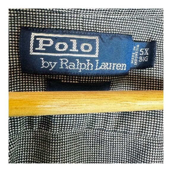 Polo Ralph Lauren Black Checkered 5X Big Button Down Shirt Plus Size Classic - Picture 7 of 7